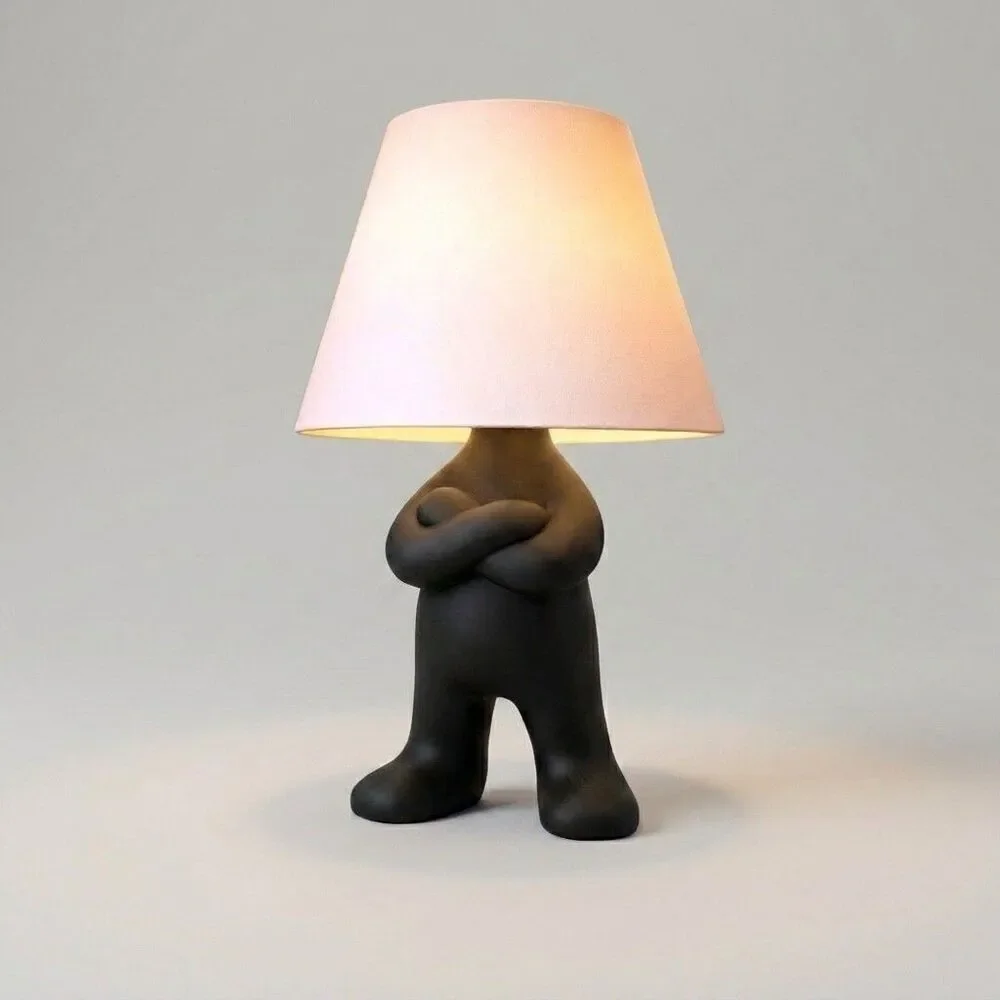 Lamp Guy Table Lamp Character Bedside Light Crossed Arms Sculptural Room Decor